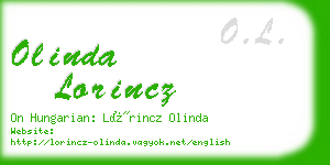 olinda lorincz business card